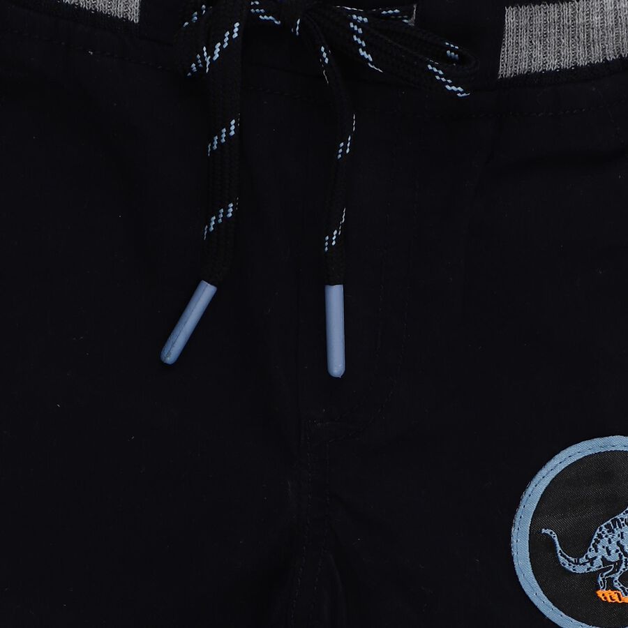 Boys' Cotton Regular Fit Trousers, Navy Blue, large