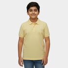 Boys' Yellow Round Neck Graphic Printed Casual T-Shirt, पीला, small