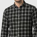 Men's Black Checked Regular Fit Casual Shirt, Black, small