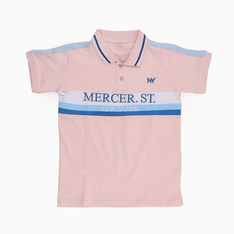 Boys' Half Sleeves T-Shirt, Light Pink, large image number null