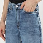 Men's Stonewashed Blue Straight Fit Five Pocket Jeans, Light Blue, small image number null