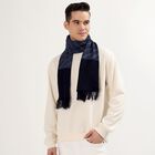 Men's Deep Navy Blue Acrylic Textured Muffler, Navy Blue, small image number null
