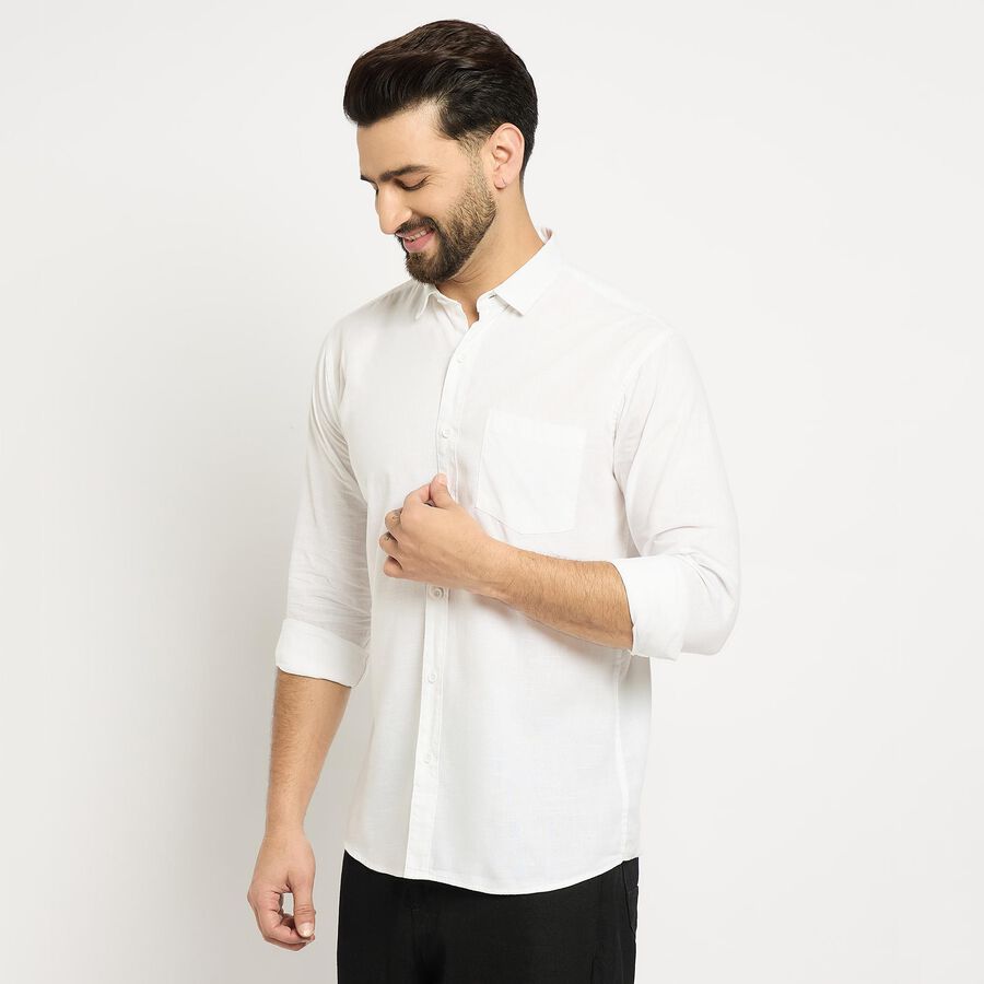 Men's 100% Cotton Casual Shirt, White, large image number null