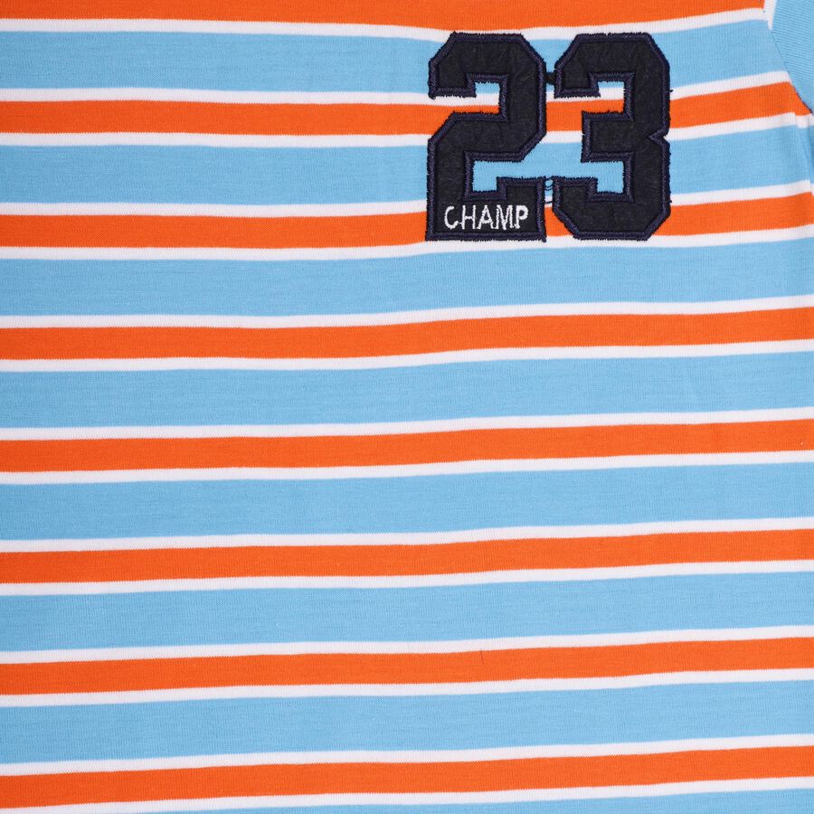 Boys' 100% Cotton Half Sleeves T-Shirt, Light Blue, large image number null