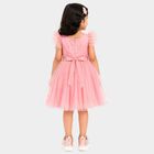 Girls' Pink Fit and Flare Embellished Party Wear Frock, गुलाबी, small