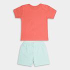 Infant Boys' 100% Cotton Boat Neck Baba Suit , मूँगा (कोरल), small image number null