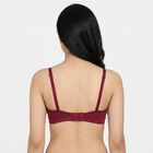 Women's Wine Cotton V Neck Bralette Bra, Wine, small
