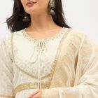 Women's Ivory Embroidered Ethnic Set, ऑफ व्हाइट, small image number null