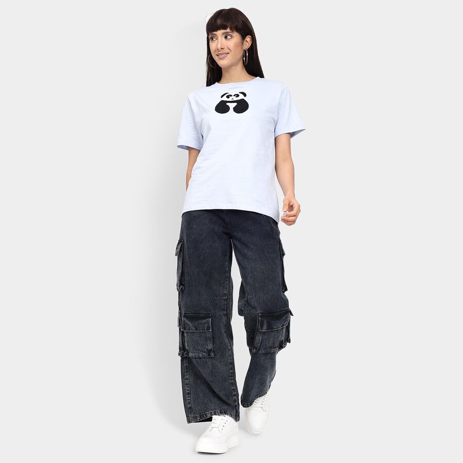Ladies' 100% Cotton Jeans , Black, large image number null