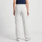 Women's Ecru Melange Straight Fit Cargo Track Pants, Ecru Melange, small