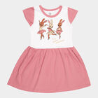 Girls Cotton Frock, Pink, small image number null