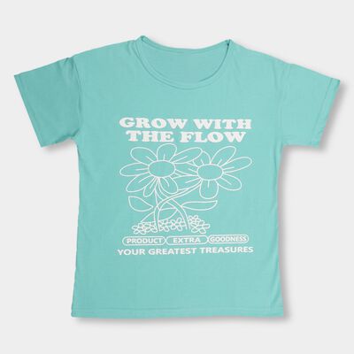 Girls Bright Turquoise Crew Neck Short Sleeve T-Shirt