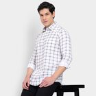 Men's 100% Cotton Casual Shirt, White, small