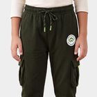 Boys' Olive Green Jogger Dinosaur Badge Cargo Pyjama, Olive, small