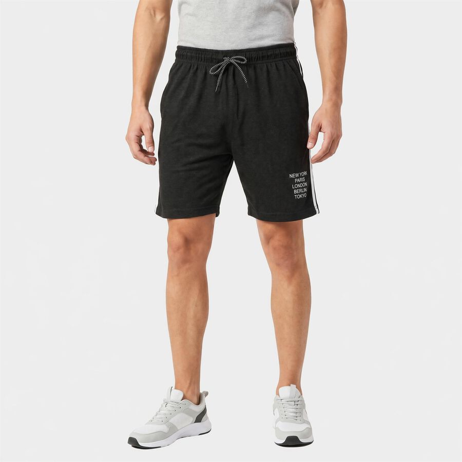 Men's Charcoal Regular Fit Athletic Bermuda Shorts, चारकोल, large