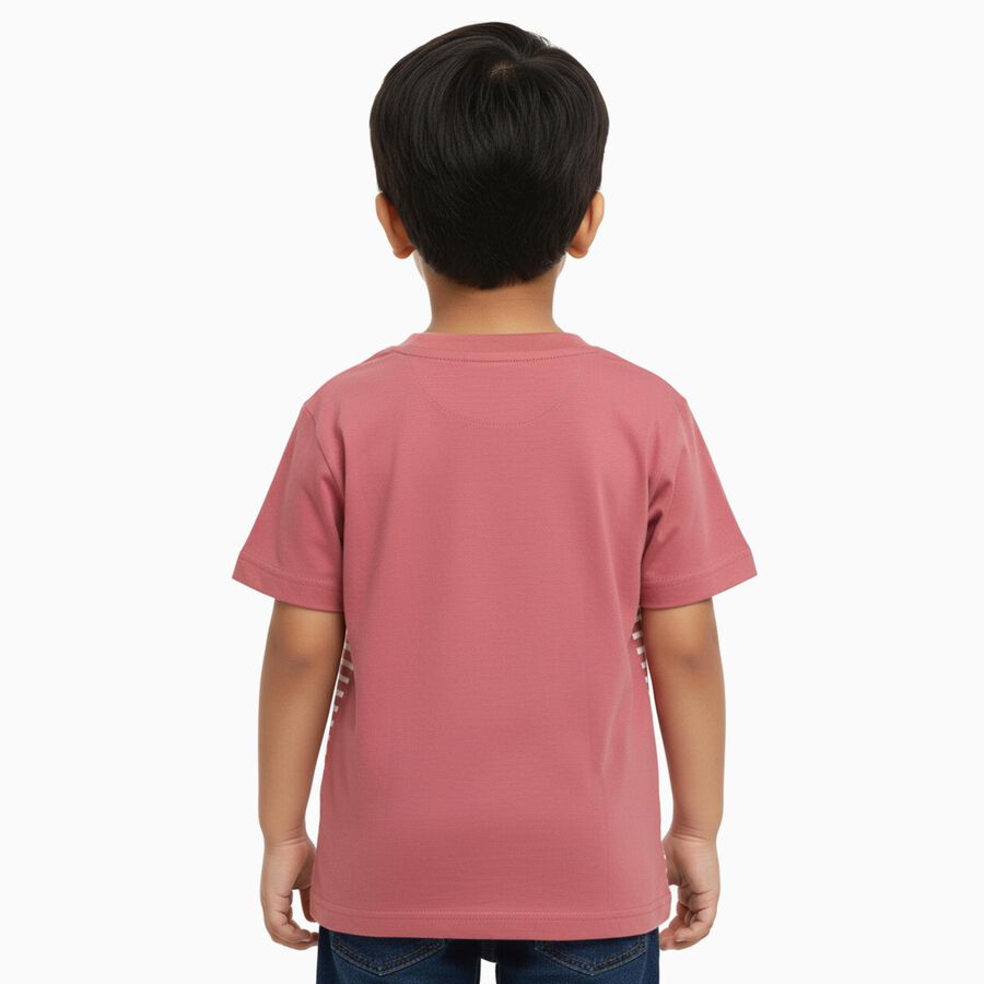 Boys' 100% Cotton Half Sleeves T-Shirt, Pink, large image number null