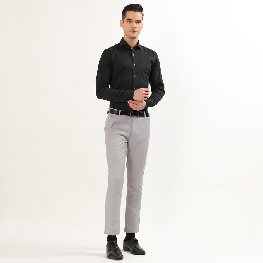 Men's Deep Charcoal Black Classic Formal Shirt, गहरा हरा, large image number null