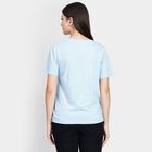 Ladies' Cotton Round Neck T-Shirt, Light Blue, small image number null