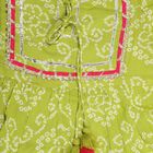 Girls' Bright Lime Green Round Neck Bohemian Upper and Bottom Set, Light Green, small