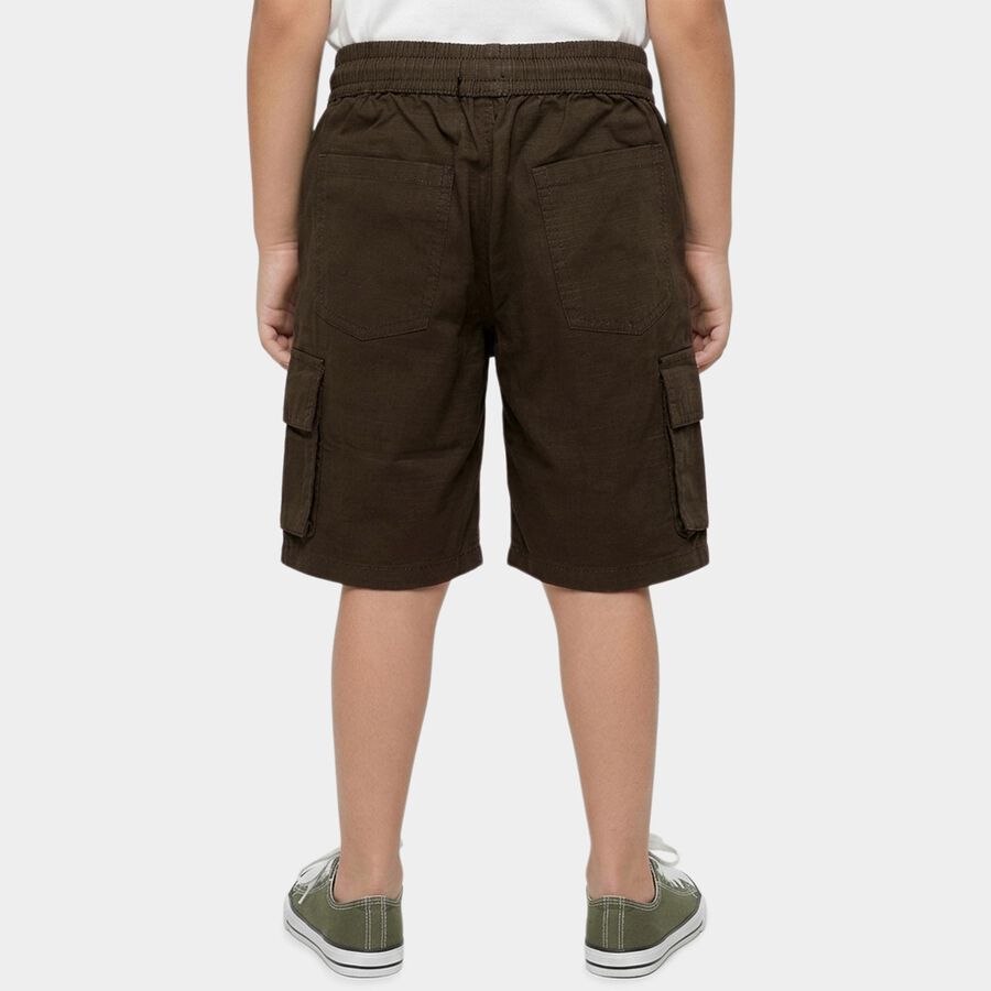 Boys' Olive Regular Fit Elastic Waist Bermuda Shorts, Olive, large