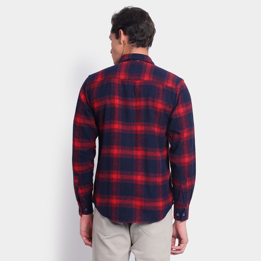 Men's 100% Cotton Casual Shirt, Navy Blue, large image number null