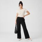 Women's Black Palazzos, काला, small