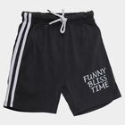 Boys' Grey Regular Fit Melange Drawstring Bermuda Shorts, Dark Grey, small