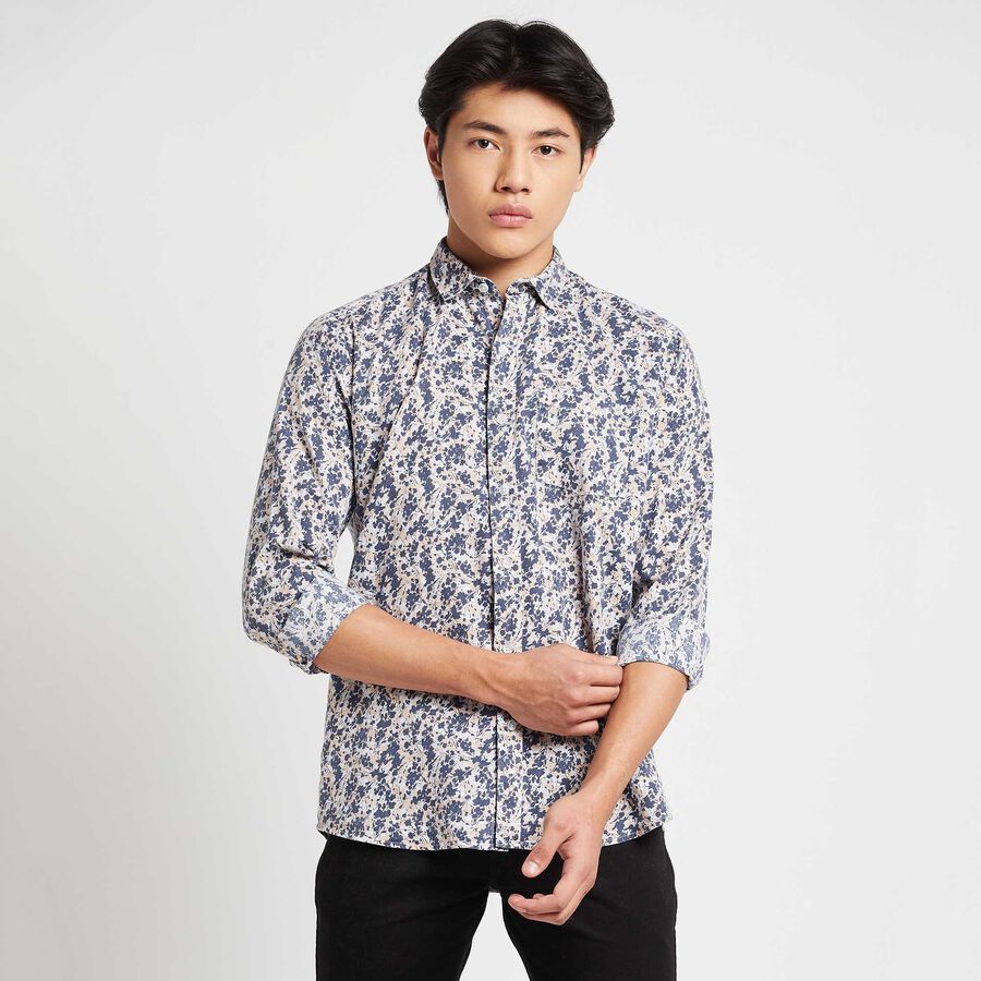 Cotton Printed Casual Shirt, Beige, large image number null