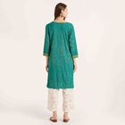 Printed 3/4th Sleeve Kurta, Dark Green, small image number null