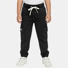 Boys' Washed Black Relaxed Fit Cargo Jogger Jeans, Black, small