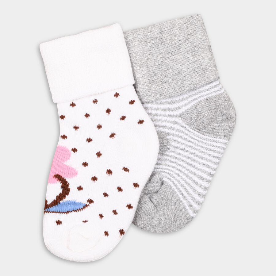 Infant's Socks (Pack of 2), Light Grey, large image number null