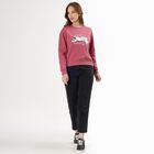 Women's Muted Rose Pink Crew Neck Casual Sweatshirt, गुलाबी, small image number null
