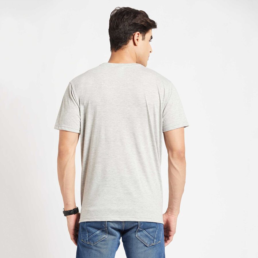 Round Neck T-Shirt, Melange Light Grey, large image number null
