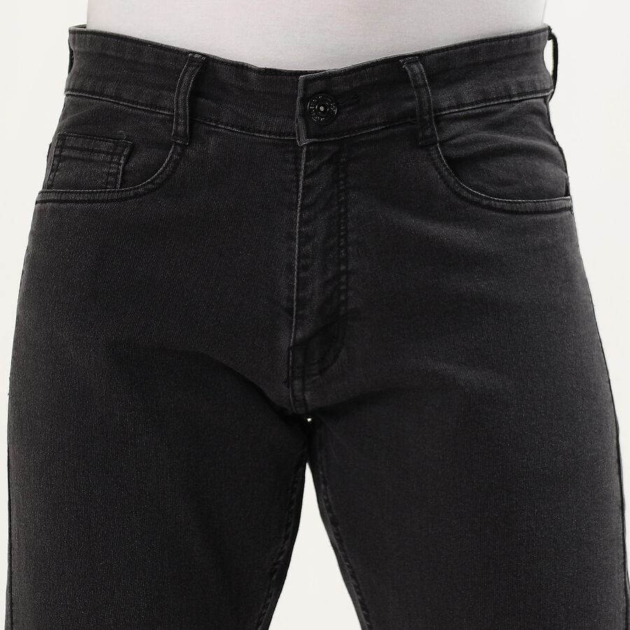 Men's Charcoal Black Slim Fit Five-Pocket Jeans, Dark Grey, large image number null