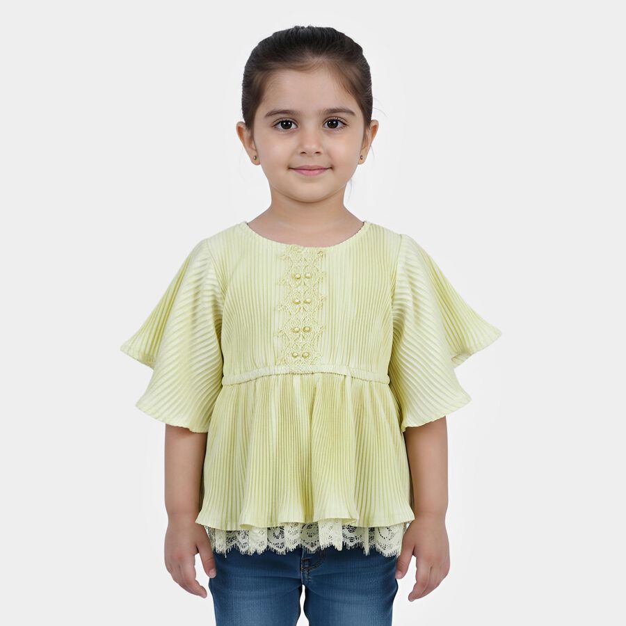 Girls Yellow T-Shirt, Yellow, large