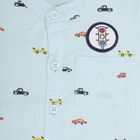 Infants Light Powder Blue Cotton Mandarin Collar Casual Shirt, हल्का नीला, small image number null