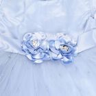 Girls' Light Sky Blue Floral Embellished Party Wear Frock, हल्का नीला, small image number null