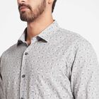 Printed Formal Shirt, Light Grey, small image number null