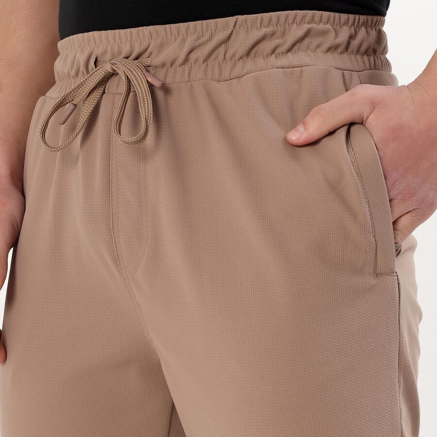 Men's Beige Slim Fit Graphic Print Jogger, Beige, large