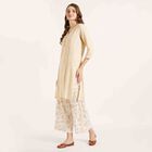 Solid 3/4th Sleeve Kurta, Beige, small image number null