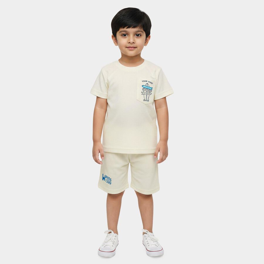 Boys' Knit Baba Suit, White, large