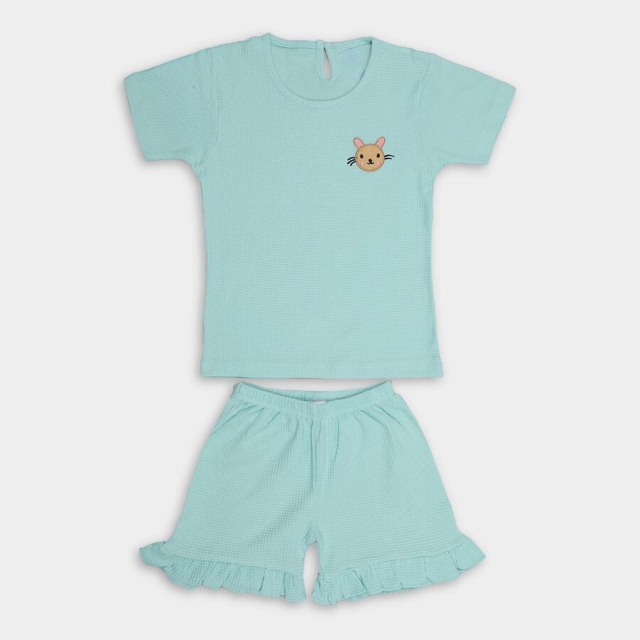 Infants' 100% Cotton Short Set , एक्वा, large image number null