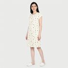 Women's White Round Neck T-Shirt Style Nighty, सफ़ेद, small
