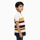 Boys Off White Polo Neck Casual T-Shirt, Off White, small image number null
