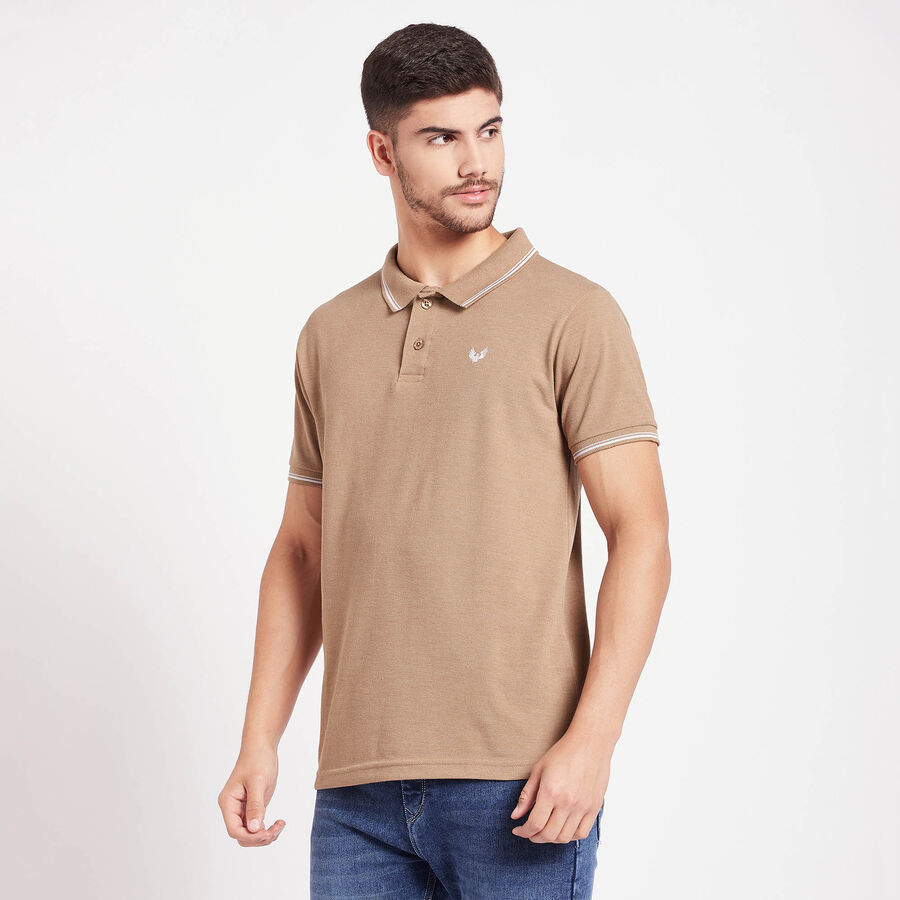 Solid Polo Shirt, Beige, large image number null
