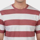 Men's Pink Round Neck Casual T-Shirt, Light Pink, small