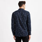 Cotton Printed Casual Shirt, Navy Blue, small image number null