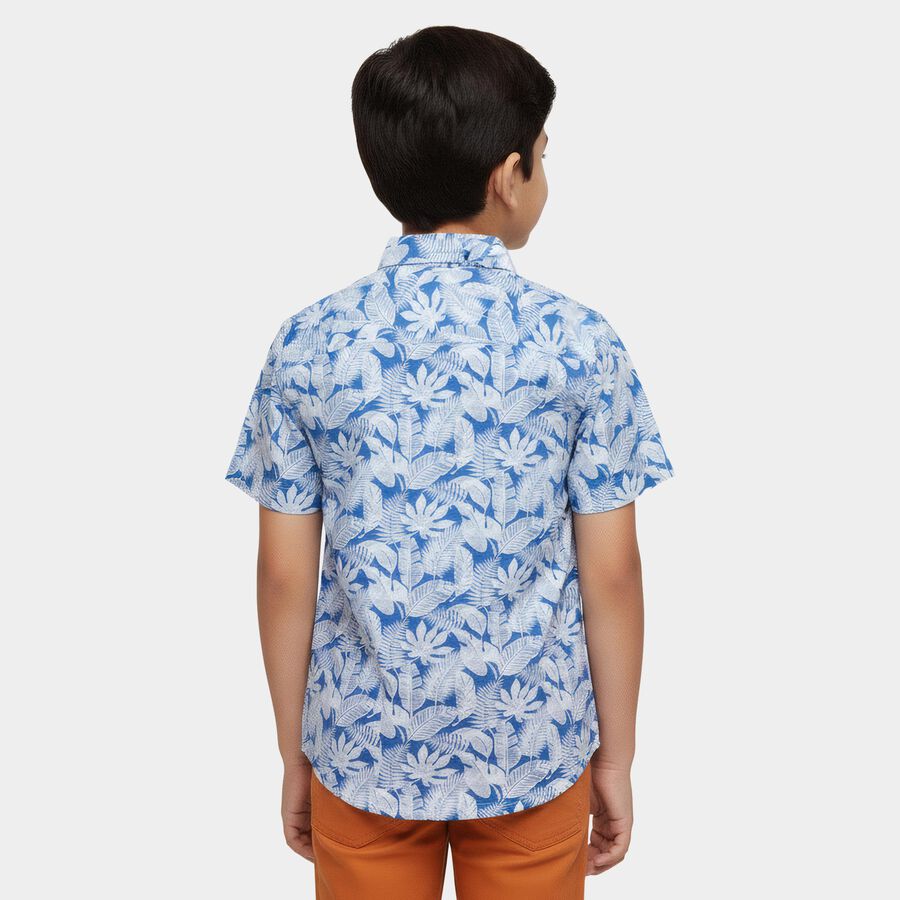 Boys Light Blue Cotton Classic Casual Shirt, Light Blue, large