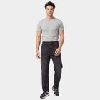 Men's Black Straight Fit Faded Jeans, काला, small