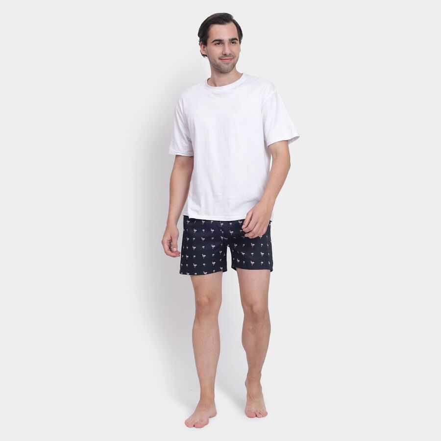 Men's 100% Cotton Boxers, Navy Blue, large image number null